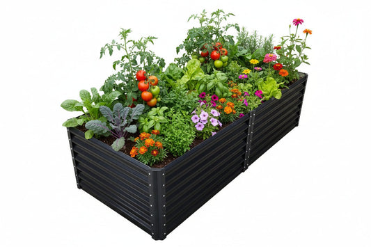 Black Steel Raised Garden Bed – Heavy - Duty Weather - Resistant Outdoor Planter Box - with 4 × 2 × 2 ft | Sold by Uncle Wiener's Wholesale
