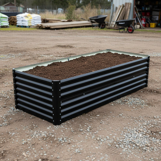 Black Steel Raised Garden Bed – Heavy - Duty Weather - Resistant Outdoor Planter Box - with 4 × 2 × 2 ft | Sold by Uncle Wiener's Wholesale