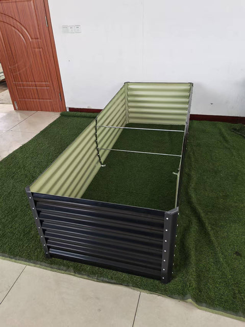 Black Steel Raised Garden Bed – Heavy - Duty Weather - Resistant Outdoor Planter Box - with 8 × 3 × 2 ft | Sold by Uncle Wiener's Wholesale
