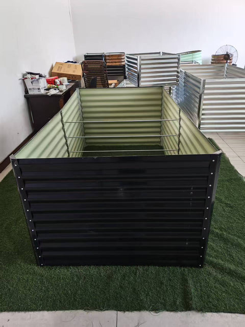 Black Steel Raised Garden Bed – Heavy - Duty Weather - Resistant Outdoor Planter Box - with 8 × 4 × 3 ft | Sold by Uncle Wiener's Wholesale