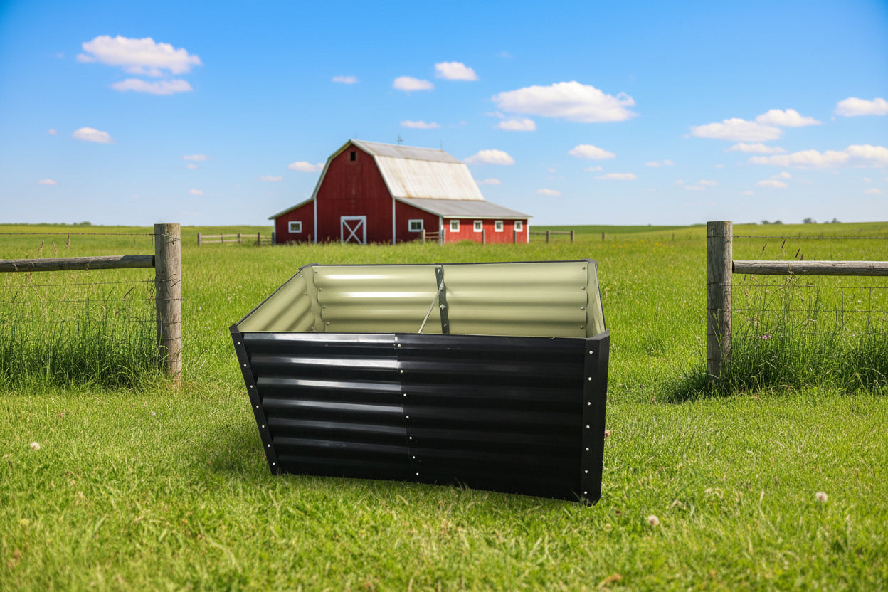 Black Steel Raised Garden Bed – Heavy - Duty Weather - Resistant Outdoor Planter Box - with 4 × 2 × 2 ft | Sold by Uncle Wiener's Wholesale
