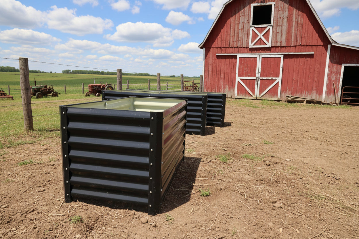 Black Steel Raised Garden Bed – Heavy - Duty Weather - Resistant Outdoor Planter Box - with 4 × 2 × 2 ft | Sold by Uncle Wiener's Wholesale