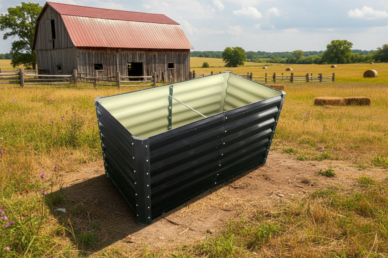 Black Steel Raised Garden Bed – Heavy - Duty Weather - Resistant Outdoor Planter Box - with 4 × 2 × 2 ft | Sold by Uncle Wiener's Wholesale
