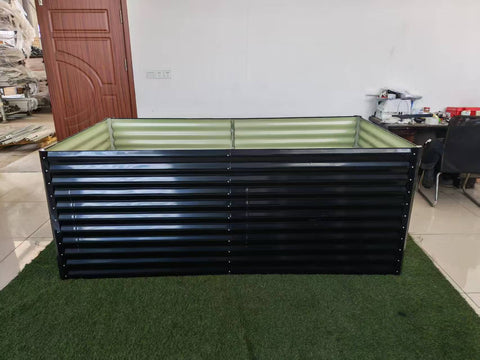 Black Steel Raised Garden Bed – Heavy - Duty Weather - Resistant Outdoor Planter Box - with 8 × 4 × 3 ft | Sold by Uncle Wiener's Wholesale