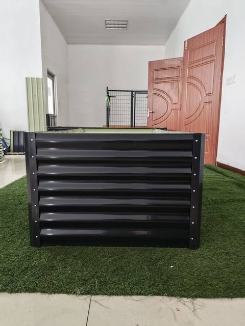 Black Steel Raised Garden Bed – Heavy - Duty Weather - Resistant Outdoor Planter Box - with 8 × 3 × 2 ft | Sold by Uncle Wiener's Wholesale