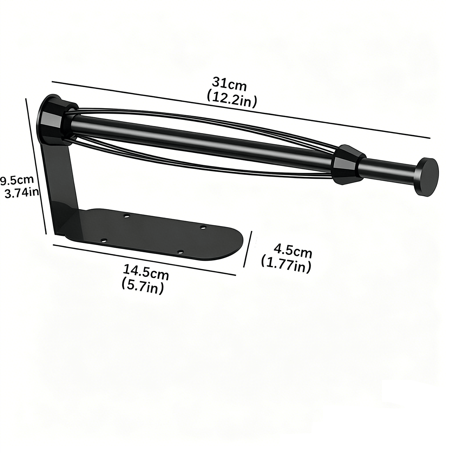 Black Wall Mount Paper Towel Holder Single-Hand Operable Kitchen Dispenser 13" PT5361 - with | Sold by Uncle Wiener's Wholesale