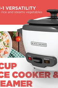 BLACK+DECKER 2 - in - 1 Rice Cooker & Food Steamer - 6 - Cup Capacity, Automatic Keep Warm, Nonstick Bowl, Steaming Basket - Effortless Cooking - with | Sold by Uncle Wiener's Wholesale