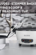 BLACK+DECKER 2 - in - 1 Rice Cooker & Food Steamer - 6 - Cup Capacity, Automatic Keep Warm, Nonstick Bowl, Steaming Basket - Effortless Cooking - with | Sold by Uncle Wiener's Wholesale