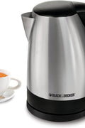 BLACK+DECKER Electric Kettle, Brushed Stainless Steel Tea Kettle, KE1518SD, Silver - with | Sold by Uncle Wiener's Wholesale