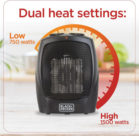 BLACK+DECKER Portable Space Heater, 1500W Room Space Heater with Carry Handle for Easy Transport - with | Sold by Uncle Wiener's Wholesale