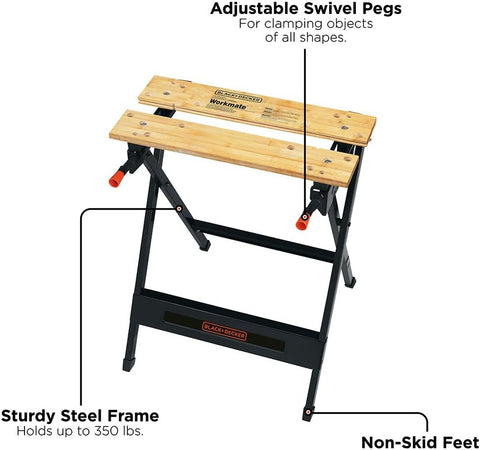 BLACK+DECKER Workmate Portable Workbench, 350 - Pound Capacity (WM125) - with One Size | Sold by Uncle Wiener's Wholesale
