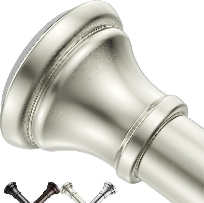 BloomFlower Adjustable Tension Shower Curtain Rod 18–79 Inch – Brushed Nickel, Rust-Resistant, No Drilling - Home products with | Sold by Uncle Wiener's Wholesale