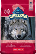 Blue Buffalo Wilderness Salmon Dog Food Bag – 10.8 Kg front view
Grain-free high protein salmon dog food for adult dogs
Back label nutrition facts – Blue Wilderness dry kibble
Ingredients and feeding guide of Blue Buffalo dog food
Complete 10.8 kg Blue Buffalo Wilderness dog food packaging