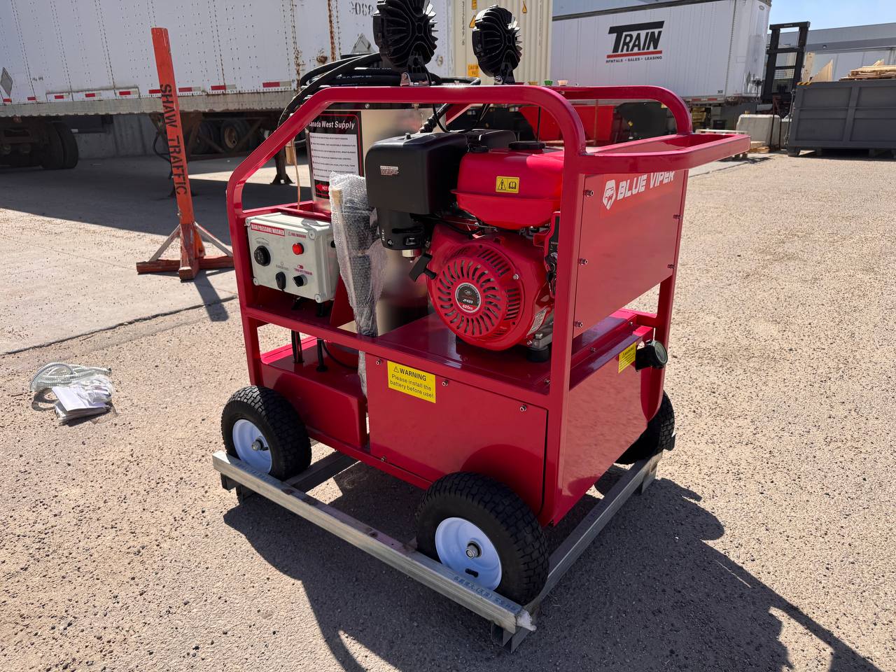 Blue Viper 4000 PSI Hot Water Pressure Washer – 15HP Gas Engine, Diesel Burner, Electric Start (SKU: YS4000) - Industrial Hot Water Pressure Washer – Gas Engine, Diesel Burner with | Sold by Uncle Wiener's Wholesale