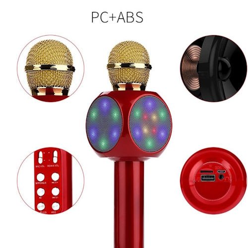 Bluetooth LED Wireless Microphone Speaker with Colourful Lights for Karaoke, Kids, Parties &amp; Portable Music LEDMIC - with | Sold by Uncle Wiener's Wholesale