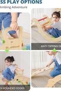 BlueWood Pikler Triangle Set, Toddler Wooden Climbing Toys Indoor 7in1 Climber, Foldable Kids Climbing Toys, Montessori Play Jungle Gym with Arch, Ramp, Ladder (Colorful Spring) - with | Sold by Uncle Wiener's Wholesale