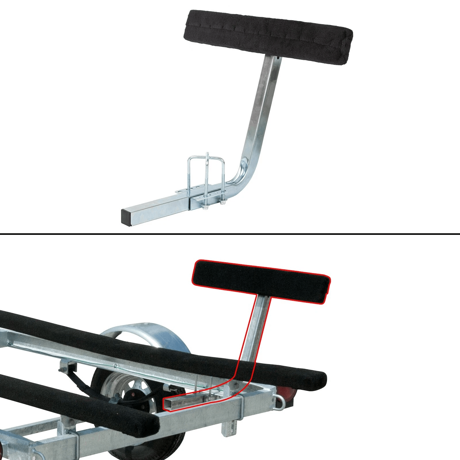 Boat Trailer Guide 2 Foot Bunk Board Guide - On Rails with Marine Grade Carpet Adjustable Galvanized Steel LYOM054 - with | Sold by Uncle Wiener's Wholesale