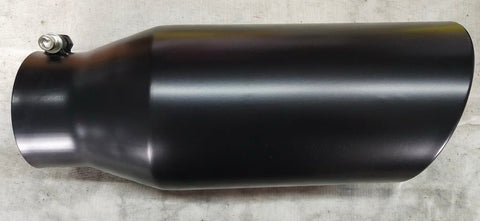 Bolt - On Exhaust Tips – Black Stainless & Polished Stainless – Multiple Sizes & Styles – Rolled Edge Slant Tip – Direct Fit - with Black Stainless | Sold by Uncle Wiener's Wholesale