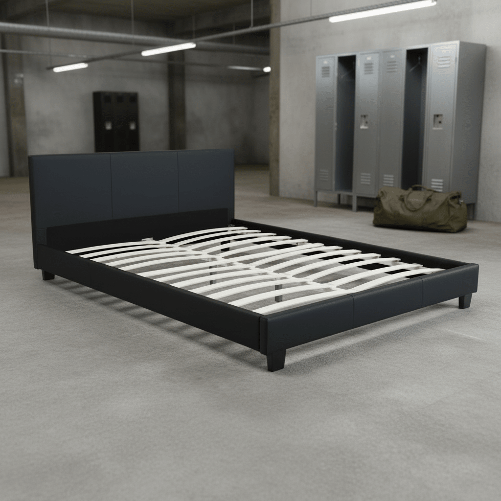 Bonded Leather Deluxe Bed Frame and Headboard: Twin, Full, Queen, and King - Bedroom Furniture with Twin 1864TB | Sold by Uncle Wiener's Wholesale