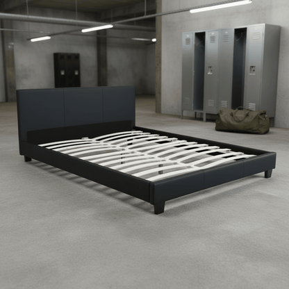 Bonded Leather Deluxe Bed Frame and Headboard: Twin, Full, Queen, and King - Bedroom Furniture with Twin 1864TB | Sold by Uncle Wiener's Wholesale