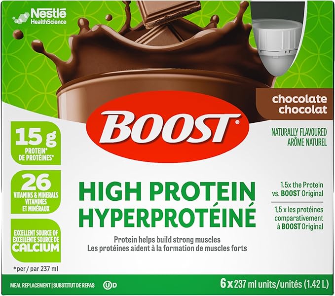 BOOST High Protein Meal Replacement Drink 6 x 237mL Ready to Drink Nutrition Shake - with Chocolate | Sold by Uncle Wiener's Wholesale