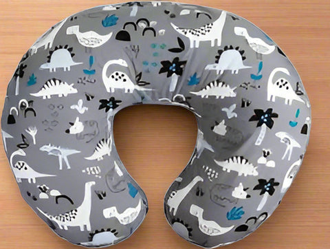 Boppy Original Nursing Support – Ergonomic Breastfeeding & Infant Positioning Pillow - with Gray Dinosaurs | Sold by Uncle Wiener's Wholesale