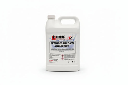 BOSS Lubricants Antifreeze/Coolant 50/50 Prediluted – Universal Green Conventional Hybrid | Extended Life Red Extended Life OAT Long - Life - with Extended Life Antifreeze 50/50 (Red) | Sold by Uncle Wiener's Wholesale