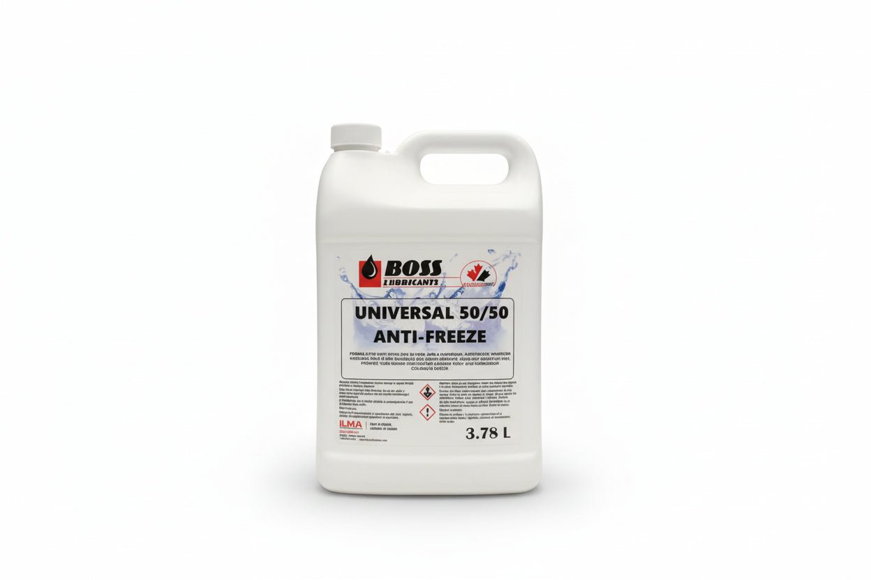 BOSS Lubricants Antifreeze/Coolant 50/50 Prediluted – Universal Green Conventional Hybrid | Extended Life Red Extended Life OAT Long - Life - with Universal Antifreeze 50/50 (Green) | Sold by Uncle Wiener's Wholesale