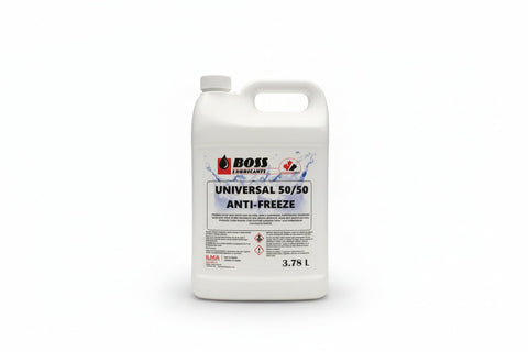 BOSS Lubricants Antifreeze/Coolant 50/50 Prediluted – Universal Green Conventional Hybrid | Extended Life Red Extended Life OAT Long - Life - with Universal Antifreeze 50/50 (Green) | Sold by Uncle Wiener's Wholesale