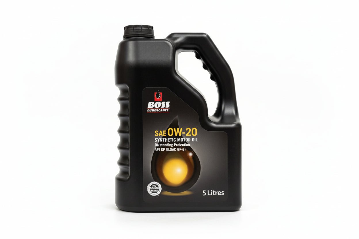 BOSS Lubricants Synthetic Motor Oil – 0W - 20 Full Synthetic | 5W - 30 Full Synthetic | 5W - 30 Synthetic Blend, API SP / ILSAC GF - 7 - with 0W - 20 Full Synthetic 5L | Sold by Uncle Wiener's Wholesale