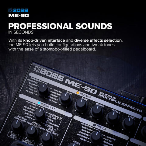 BOSS ME - 90 Guitar Multi - Effects | All - In - One Guitar Processor | 11 Onboard AIRD Amp Models | 60 Effects derived from the GT - 1000 | 8 Multi - Function Footswitches & Redesigned Expression Pedal - with | Sold by Uncle Wiener's Wholesale