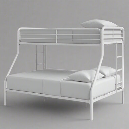 “Black twin over full metal bunk bed with ladder”

“White space-saving bunk bed for kids and guests”

“Modern metal bunk bed frame twin top full bottom”
