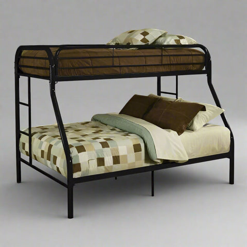 “Black twin over full metal bunk bed with ladder”

“White space-saving bunk bed for kids and guests”

“Modern metal bunk bed frame twin top full bottom”