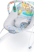 Bright Starts Baby Bouncer Soothing Vibrations Infant Seat - Removable Toy Bar, Nonslip Feet, 0 - 6 Months Up to 20 lbs (Safari Fun) - with | Sold by Uncle Wiener's Wholesale