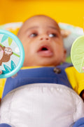 Bright Starts Baby Bouncer Soothing Vibrations Infant Seat - Removable Toy Bar, Nonslip Feet, 0 - 6 Months Up to 20 lbs (Safari Fun) - with | Sold by Uncle Wiener's Wholesale