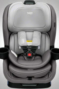 Britax Poplar Convertible Car Seat – Glacier Graphite front view
Poplar car seat rear-to-forward configuration by Britax
Britax car seat ClickTight installation system
Slim convertible car seat 3-across fit Britax