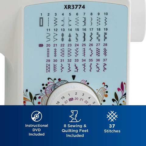 Brother Sewing and Quilting Machine, XR3774, 37 Built - in Stitches, Wide Table, 8 Included Sewing Feet - with | Sold by Uncle Wiener's Wholesale