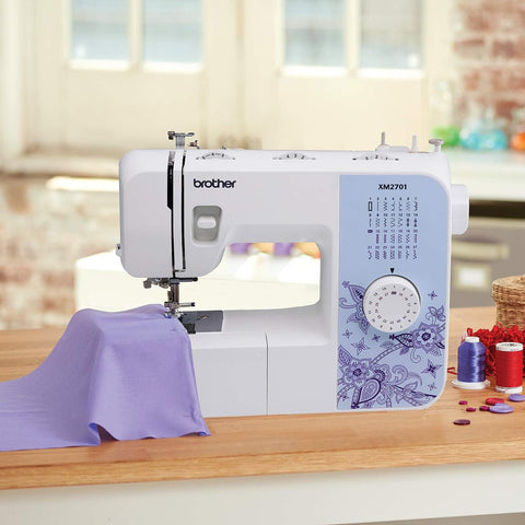 Brother XM2701 Lightweight, Full - Featured Sewing Machine with 27 Stitches, 1 - Step Auto - Size Buttonholer, 6 Sewing Feet, and Instructional DVD - with | Sold by Uncle Wiener's Wholesale