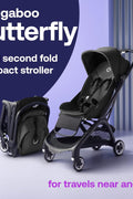 Bugaboo Butterfly - 1 Second Fold Ultra - Compact Stroller - Lightweight & Compact - Great For Travel (Midnight Black) - with | Sold by Uncle Wiener's Wholesale