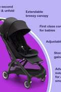 Bugaboo Butterfly - 1 Second Fold Ultra - Compact Stroller - Lightweight & Compact - Great For Travel (Midnight Black) - with | Sold by Uncle Wiener's Wholesale