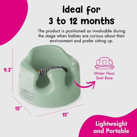 Bumbo Baby Infant Soft Foam Comfortable Support Wide Floor Seat with 3 Point Adjustable Harness for Ages 3 to 12 Months, Hemlock. USED - with | Sold by Uncle Wiener's Wholesale