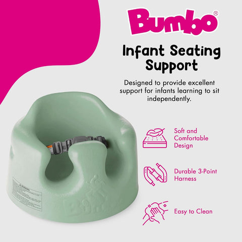 Bumbo Baby Infant Soft Foam Comfortable Support Wide Floor Seat with 3 Point Adjustable Harness for Ages 3 to 12 Months, Hemlock. USED - with | Sold by Uncle Wiener's Wholesale