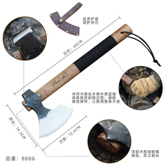 Butterfly Axe with Leather Sheath – 16 - Inch Camping, Throwing & Bushcraft Hatchet for Outdoor Sports & Survival Kits BAXE01 - Camping Gear with | Sold by Uncle Wiener's Wholesale