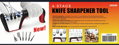 New 4-Stage Knife Sharpener Tool – Professional Kitchen Blade Sharpener for Straight & Serrated Knives 2420187