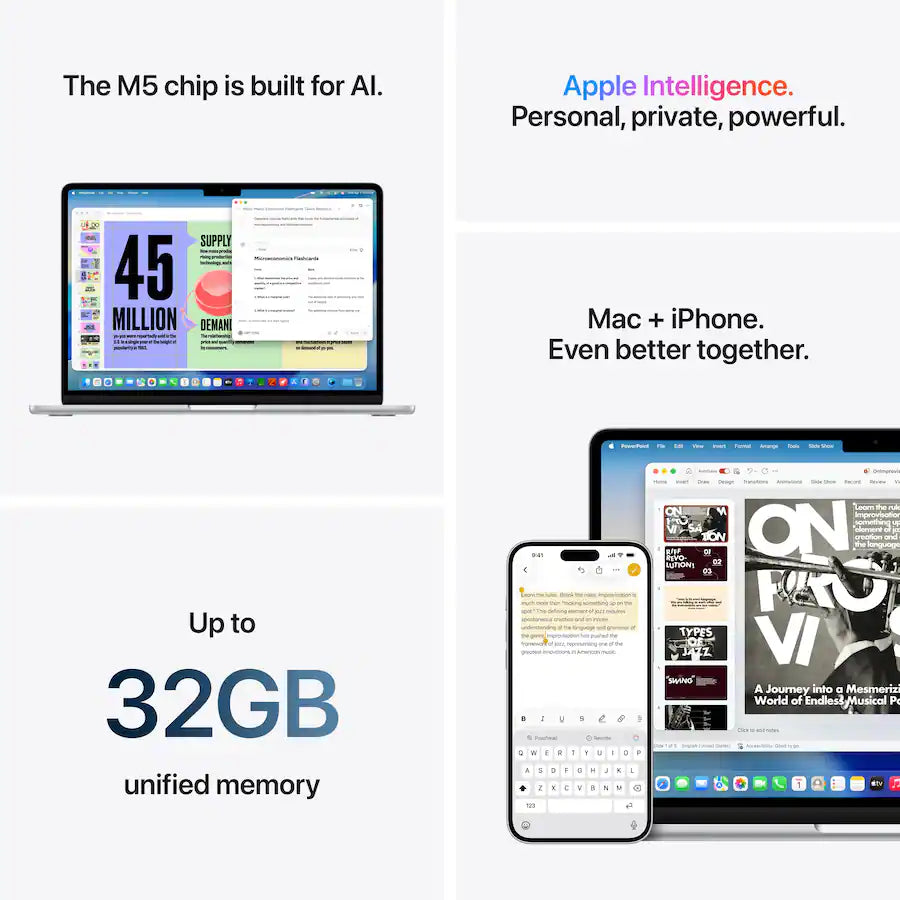 Apple MacBook Air 13.6" Laptop – M5 Chip, 16GB Memory, 512GB SSD, Midnight