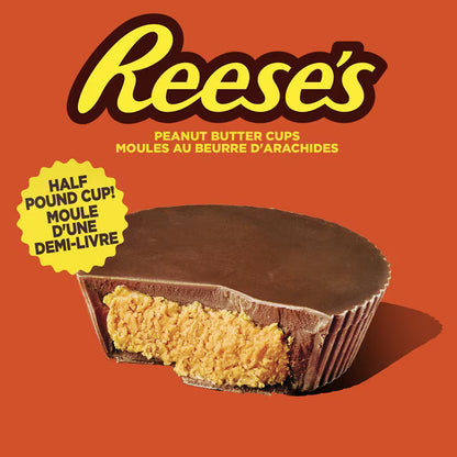 REESE’S Half Pound Chocolate Peanut Butter Cup – 226 g Oversized Milk Chocolate Peanut Butter Candy, Pack of 1