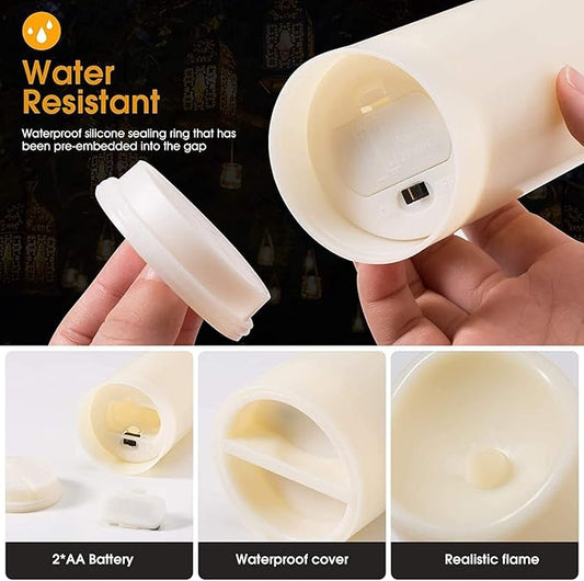 CAKETYCG Flameless LED Candles Set of 12 Waterproof Resin Battery Operated Candles with Remote Timer Ivory - Home decor with | Sold by Uncle Wiener's Wholesale