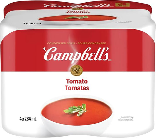 Campbell’s Condensed Tomato Soup 4-Pack – 4 x 284mL Classic Creamy Tomato Soup, Vegan & Vegetarian - Snack with | Sold by Uncle Wiener's Wholesale