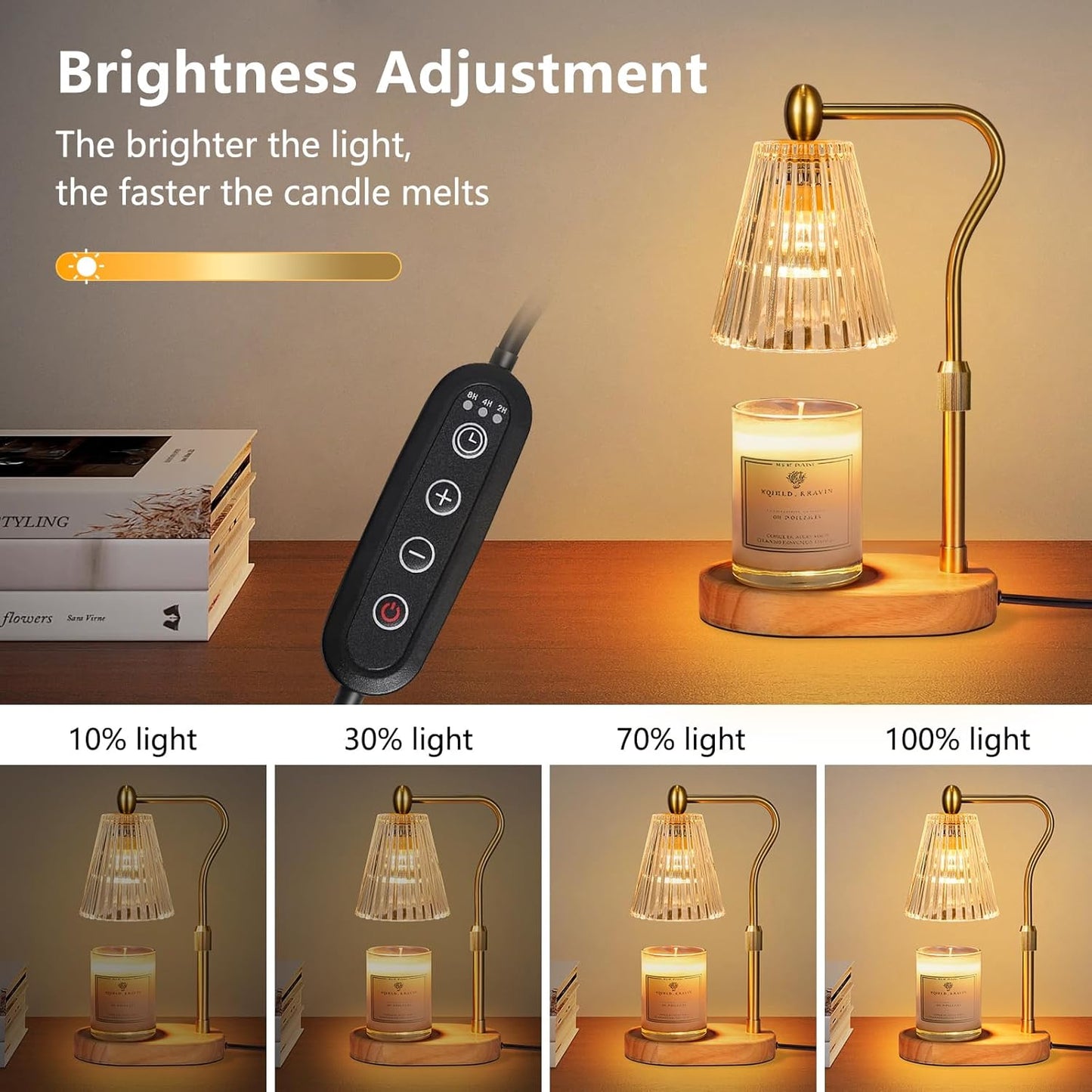 Candle Warmer Lamp with Timer & Dimmer, Adjustable Height Vintage Candle Heating Lamp for Jar Candles S6207 - with | Sold by Uncle Wiener's Wholesale