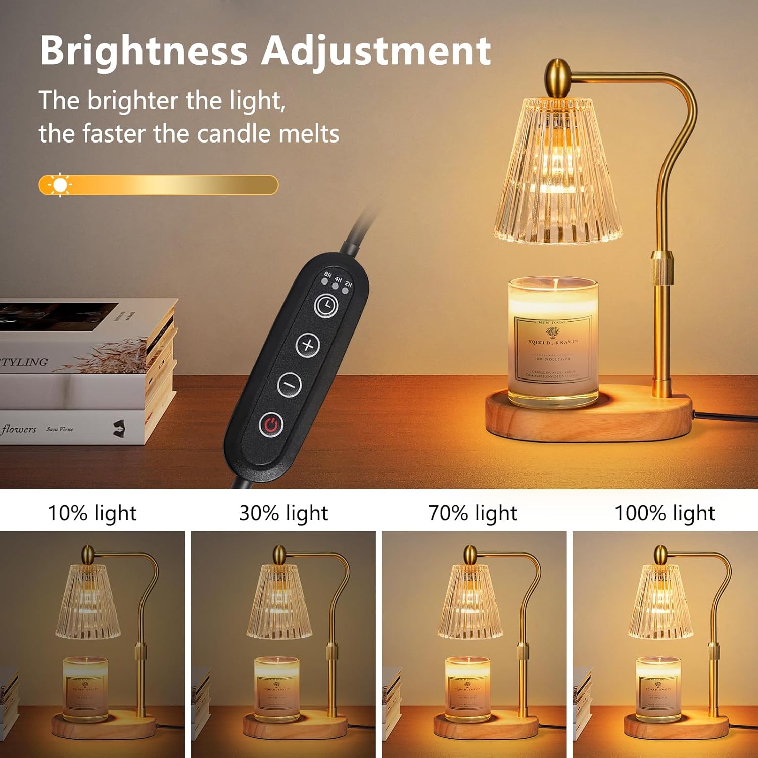 Candle Warmer Lamp with Timer & Dimmer, Adjustable Height Vintage Candle Heating Lamp for Jar Candles S6207 - with | Sold by Uncle Wiener's Wholesale